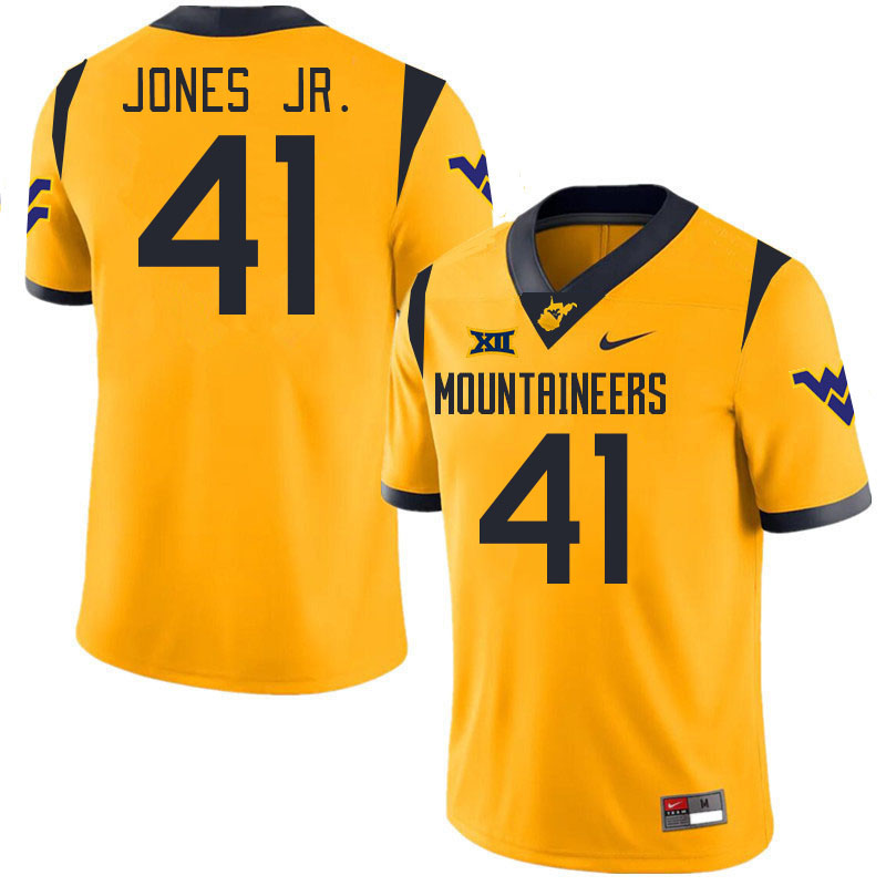 #41 Curtis Jones Jr. West Virginia Mountaineers College 2024 New Uniforms Football Jerseys Stitched Sale-Gold